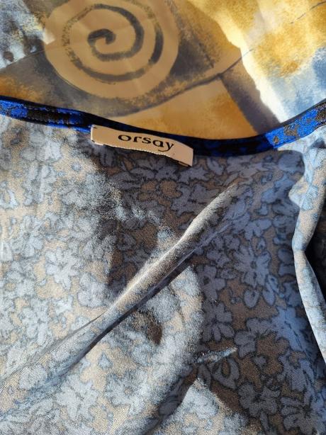 Modro čierne elast.šaty orsay 38, orsay,38