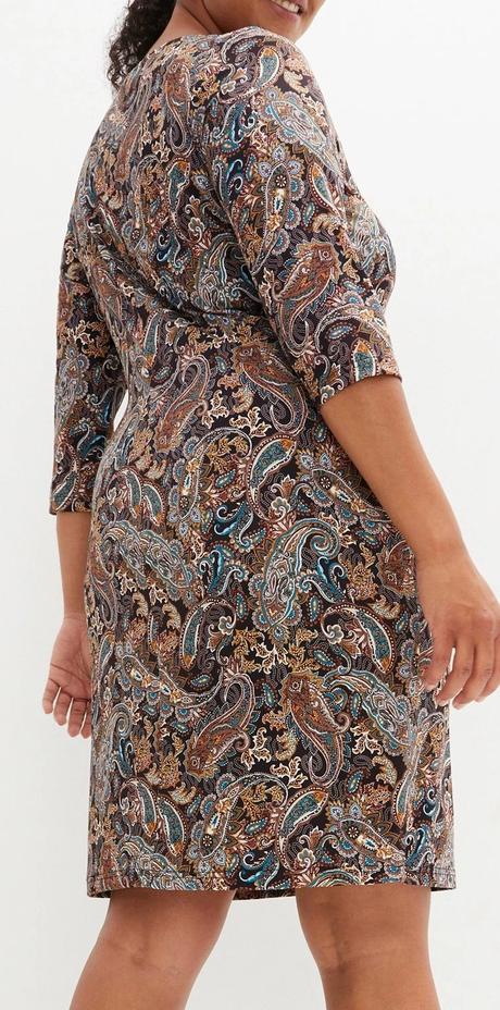 Úpletové šaty s paisley potlačou, vel. 52, bonprix,52