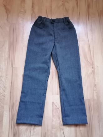 Šedé sviatočné nohavice - 122/128, 128