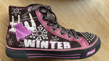 Zateplené tenisky s trblietkami a zipsom, 34