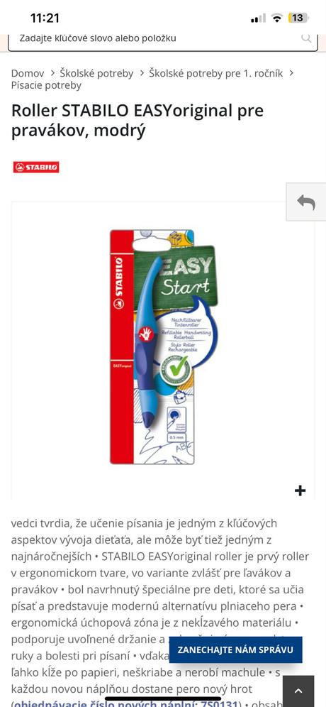 Stabilo easy original pero pre praváka 2 ks, 