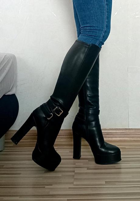 Dámske čierne čižmy catwalk - veľkosť 37, 37