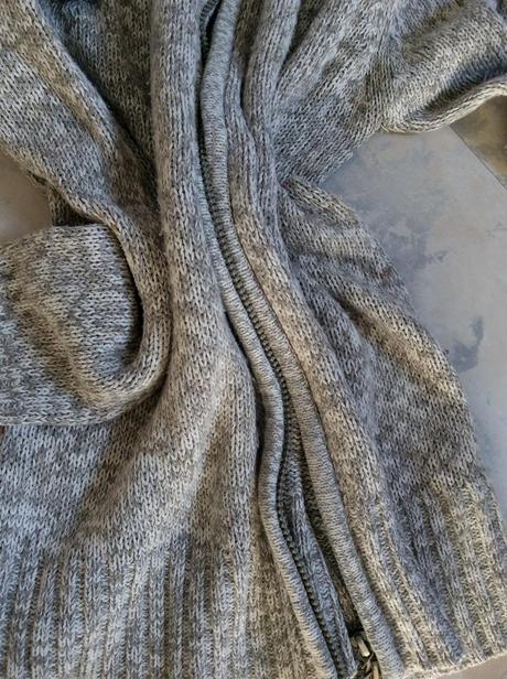 Melírovaný sveter na zips s/m, m