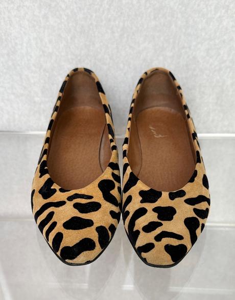 Kožené balerínky leopard, 36