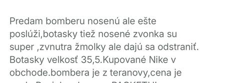 Bombera +botasky, nike,35