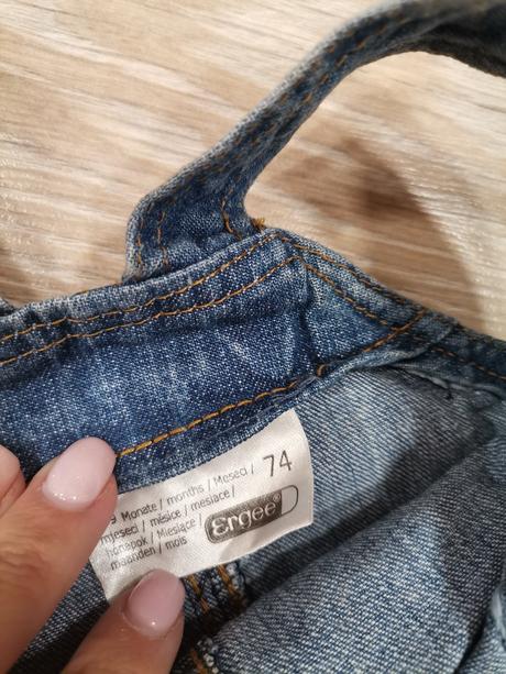 Dievčenské riflove šaty so zajacom + biele tričko, ergee,74