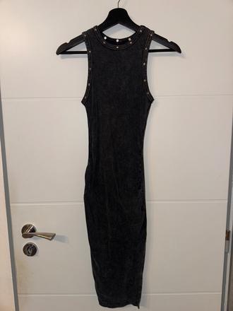 Sivé šaty s rozparkom shein, xs