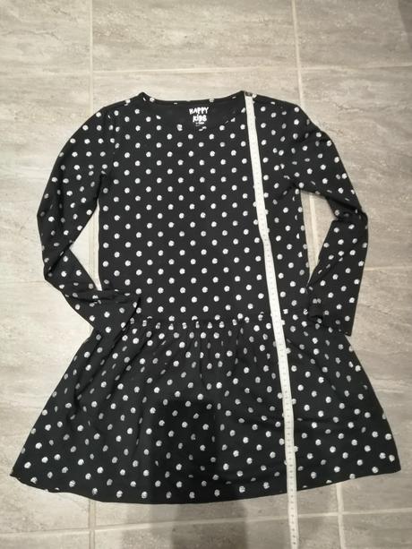 Bavlna šaty tchibo v146-152,strieborné bodky, tchibo,146