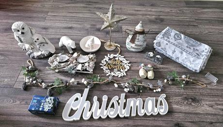 Vianočné zimné dekorácie biele vianoce, 