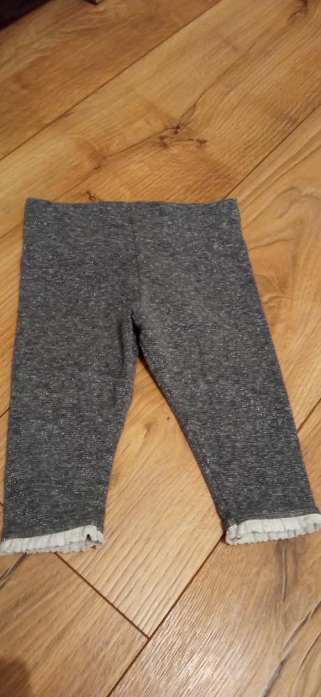 Sivé legíny so striebornými nitkami 74 (6-9m), next,74