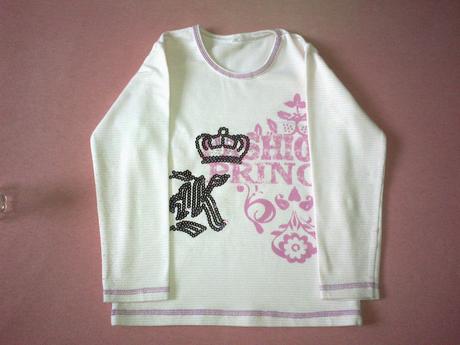 Dievčenské tričko s korunkou s dl. rukávom, 104