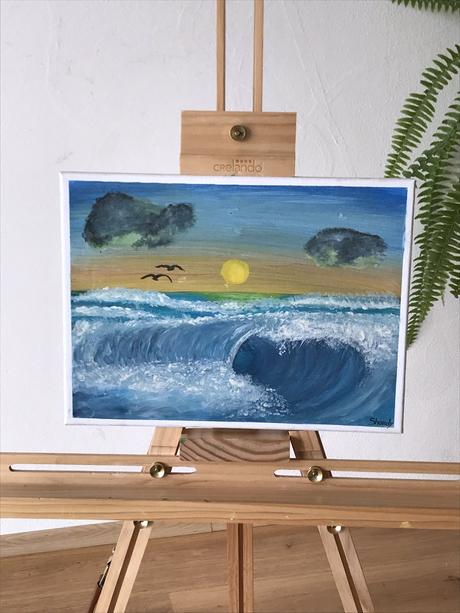 Ručne maľovaný obraz morská vlna,