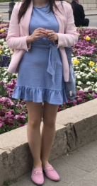 Bledomodré šaty s volánmi, h&m, xs/s, h&m,xs