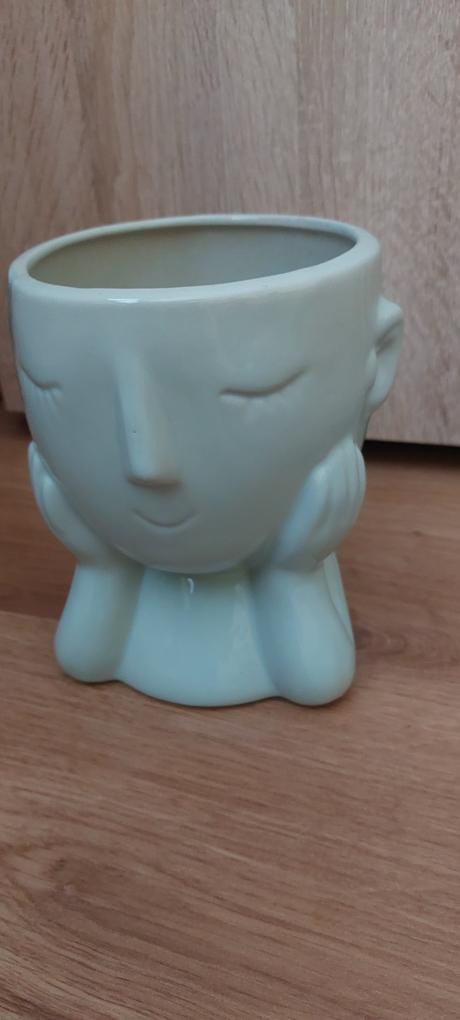 Keramický kvetináč hlava, 