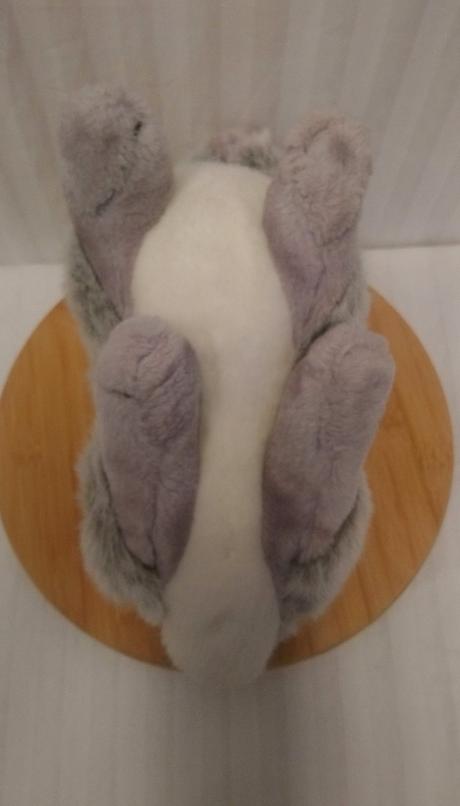 Plyšový sivo biely zajac, 34 cm,