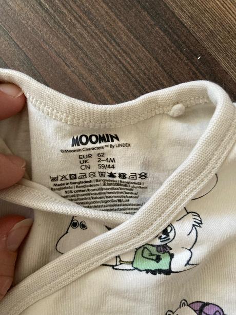 Lindex muminovské zavinovacie bodynko, lindex,62