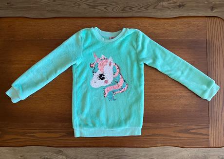 Teplá chlpatá mikina s jednorožcom premieňacím, kiki&koko,128