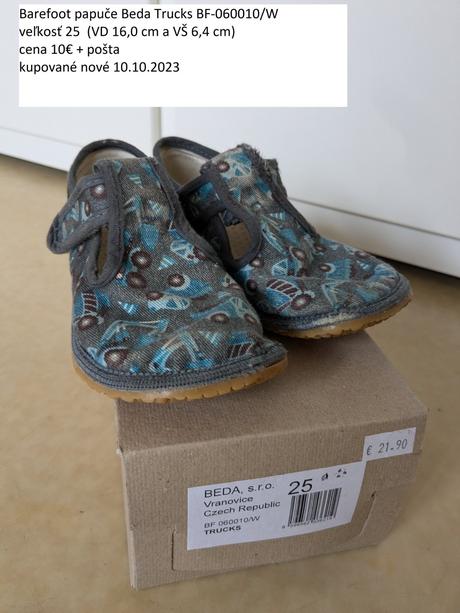 Barefoot papuče beda trucks bf-060010/w, beda,25