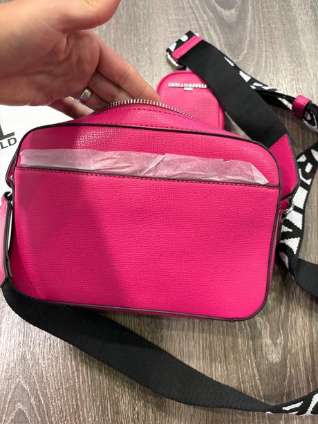 Karl lagerfeld crossbody kožená kabelka, karl lagerfeld