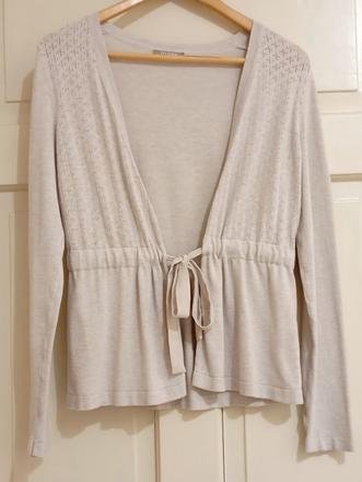 Béžový svetrík so stuhou, orsay,s