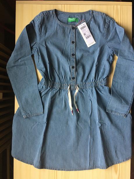 Riflové šaty benetton veľ. 140, benetton,140