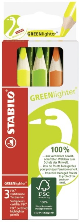 Stabilo greenlighter 3ks,