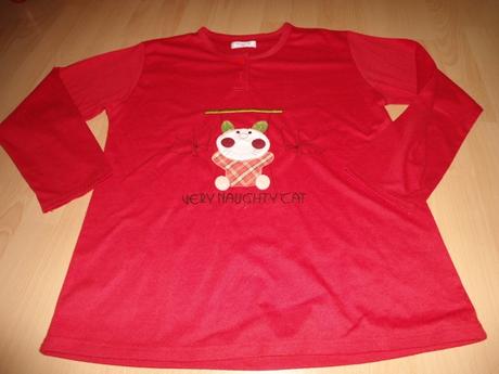 Cervene pyzamove tricko, xl