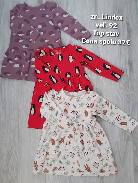 3x šaty zn. lindex, veľ. 92, lindex,92