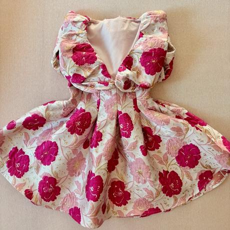 Asos luxe floral jacquard bubble plunge dress in p, xs