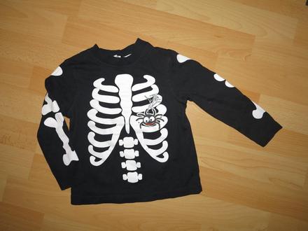 Tričko s kostrou a pavúkom 86-92, george,86
