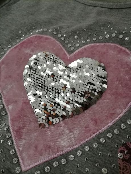 Sivá mikina s flitrami, 152