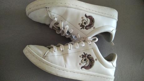 Biele tenisky s jednorozcom, h&m,37