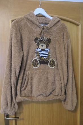 Hunata kvalitna, krasna damska mikina s medvedom, l