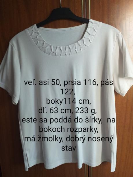 Tričko biele s kamienkami, 50