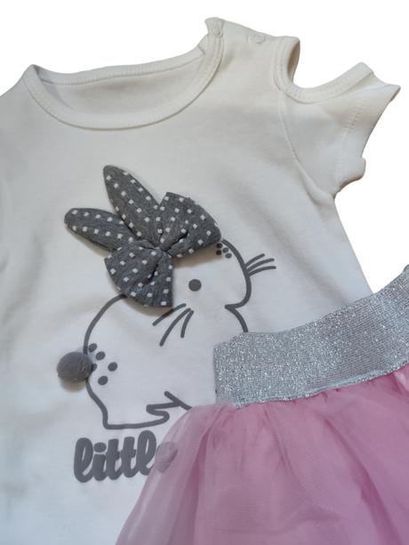 Dievčenský komplet tričko a suknička, 74 / 80 / 86