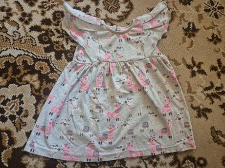 Šedé šaty s lamami, pepco,74