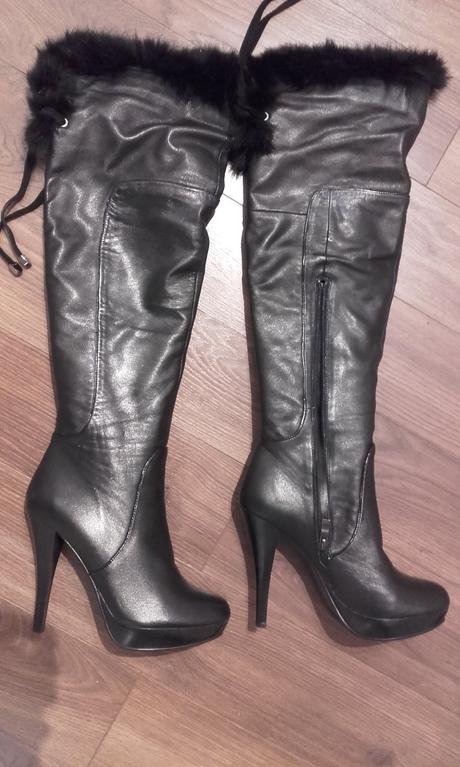 Nenosené čierne kožené čižmy el dantes (v.39), 39