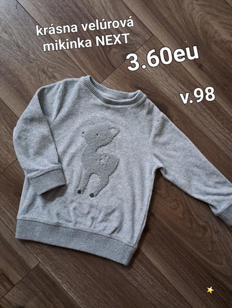 Velúrová mikinka next, next,98