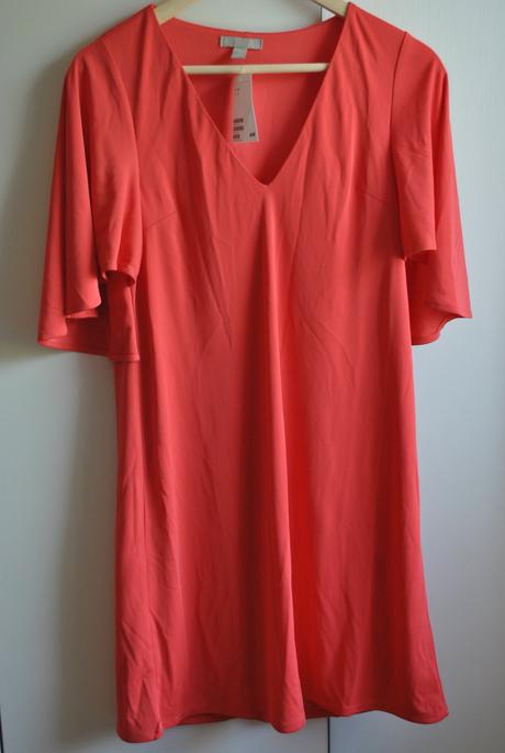Lososové šaty, h&m,34