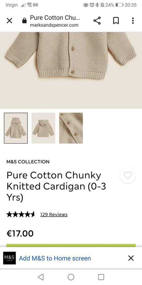 Pleteny svetrik, podsivany, novy, marks & spencer,80