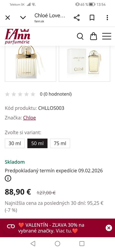 Chloé love story 50 ml+darček, 