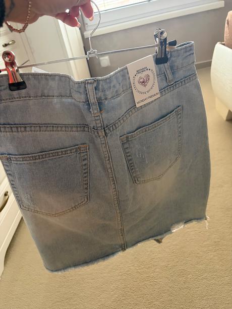 Asymetrická riflova sukňa, l