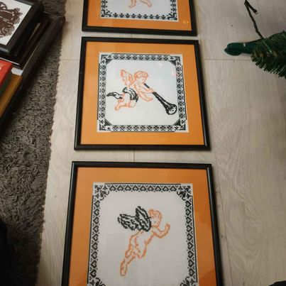 Vyšívané obrazy - ručná práca, 
