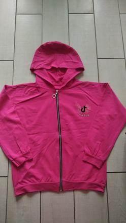 Sýto ružová mikina na zips tik tok, 146