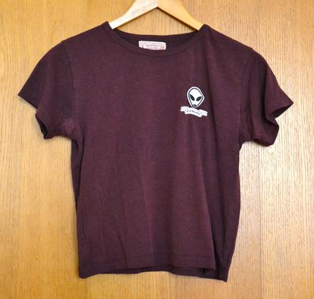 Bordové tričko s mimozemšťanom, pull&bear,s