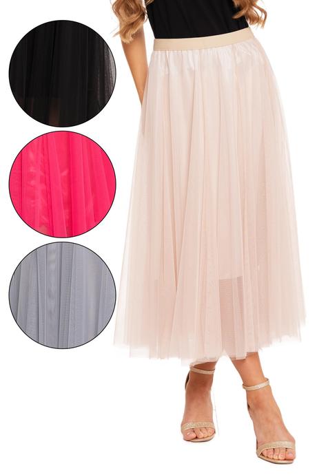 Dámska týlová midi sukňa mix farieb, l / m / s / xl