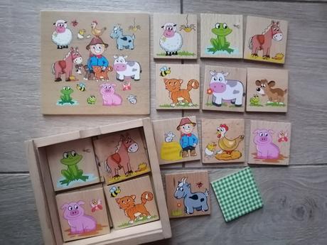 Drevené pexeso na farme v krabičke,