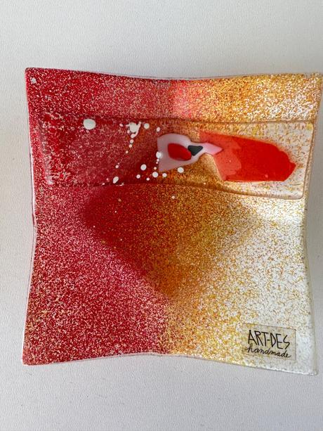 Sklenené tanieriky artdes handmade, 