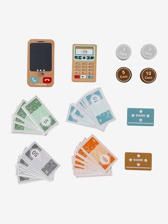 Hračky z dreva peniaze, platobné karty a mobil, 