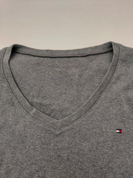Šedé tričko s dlhým rukávom tommy hilfiger, tommy hilfiger,s